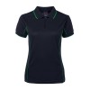 Navy Green Ladies Piping Polo Shirts